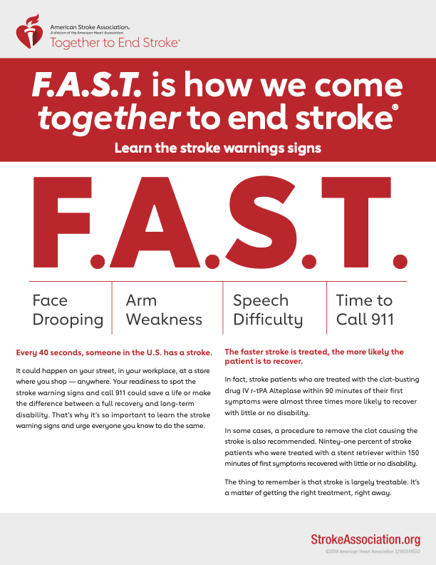 F.A.S.T. is how we come together to end stroke