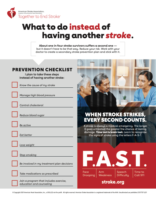 What to Do Instead of Having Another Stroke Infographic